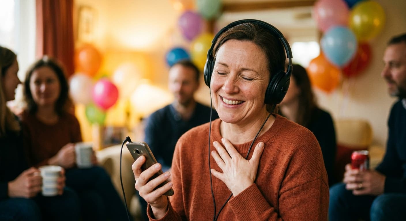 Runder Geburtstag am Tisch im Kreis der Familie
