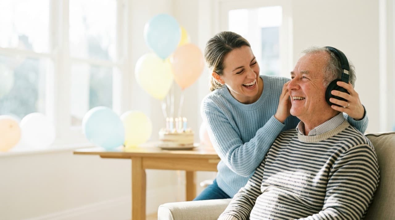 Festlicher Geburtstagstisch mit drei Generationen